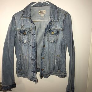 Distressed denim jacket